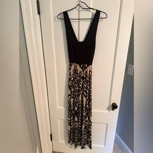 Black and Cream Maxi Dress